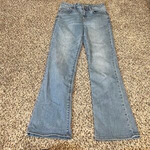 Lands End Mid Rise Curvy Bootcut Jeans‎ Light Wash Denim Size 6